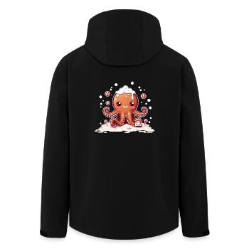 Lebkuchen Oktopus - Recycelte Männer Softshell-Jacke von Stanley/Stella - Schwarz - Hinten - AI Model Male 185 light (185cm)