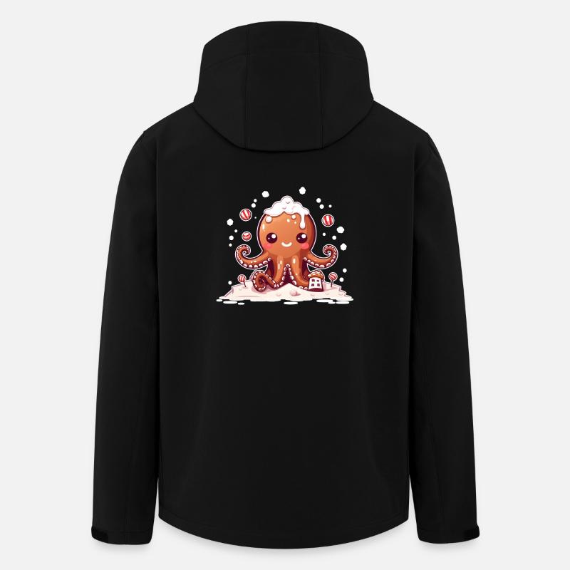 Gingerbread Octopus - Men’s Recycled Softshell Jacket by Stanley/Stella - black