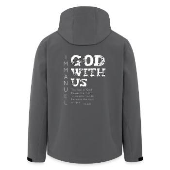 Immanuel, God with us true christmas meaning - Men’s Recycled Softshell Jacket by Stanley/Stella - anthracite - Back - AI Model Male 185 light (185cm)