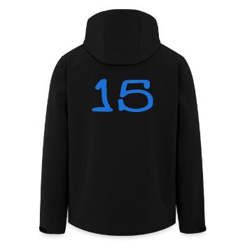 15. 15 ANS. 15e ANNIVERSAIRE. ANNIVERSAIRE 15 ANS. - Veste softshell homme en polyester recyclé Stanley/Stella - noir - Dos - AI Model Male 185 light (185cm)
