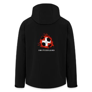 Switzerland - Soccer World Cup - Men’s Recycled Softshell Jacket by Stanley/Stella - black - Back - AI Model Male 185 light (185cm)
