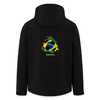 Brazil Football World Cup - Men’s Recycled Softshell Jacket by Stanley/Stella - black - Back - AI Model Male 185 light (185cm)