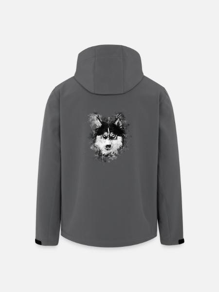 gxp dog husky face water color splashes - Men’s Recycled Softshell Jacket by Stanley/Stella - black