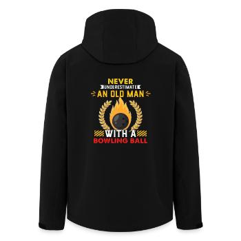 Bowling bowler Old man pension cadeau cadeau retraité - Veste softshell homme en polyester recyclé Stanley/Stella - noir - Dos - AI Model Male 185 light (185cm)