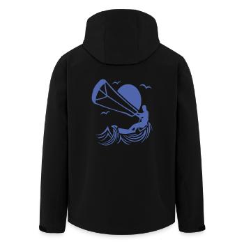 Kitesurfer Silhouette, Kitesurfing Adventure Design - Veste softshell homme en polyester recyclé Stanley/Stella - noir - Dos - AI Model Male 185 light (185cm)