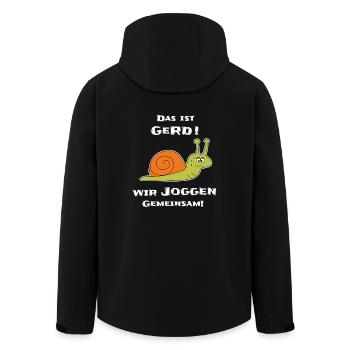 Funny Snail Jogging - Men’s Recycled Softshell Jacket by Stanley/Stella - black - Back - AI Model Male 185 light (185cm)
