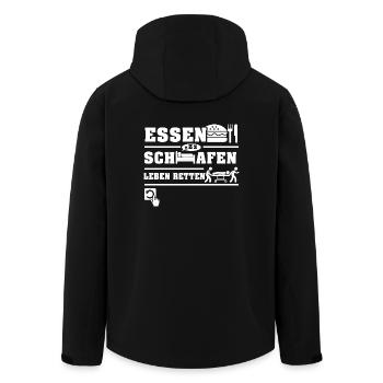 Rettungsdienst Shirt-Jeden Tag - Recycelte Männer Softshell-Jacke von Stanley/Stella - Schwarz - Hinten - AI Model Male 185 light (185cm)