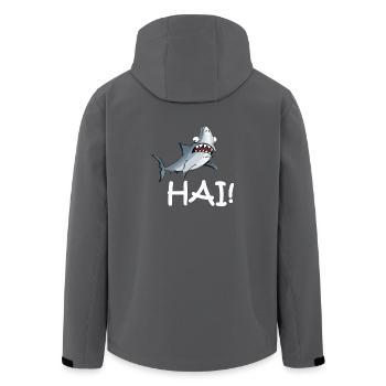 Hai mit Schriftzug - Recycelte Männer Softshell-Jacke von Stanley/Stella - Schwarz - Hinten - AI Model Male 185 light (185cm)