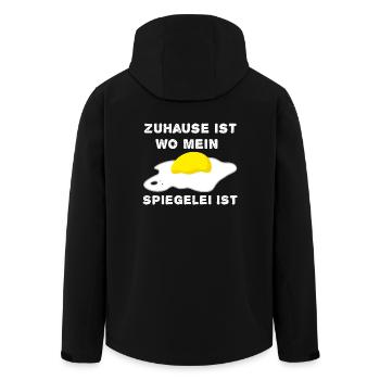 Zuhause Ist Wo Mein Spiegelei Ist Eierfan - Recycelte Männer Softshell-Jacke von Stanley/Stella - Schwarz - Hinten - AI Model Male 185 light (185cm)