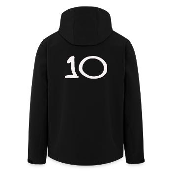 10. 10 ANS. 10e ANNIVERSAIRE. ANNIVERSAIRE 10 ANS. - Veste softshell homme en polyester recyclé Stanley/Stella - noir - Dos - AI Model Male 185 light (185cm)