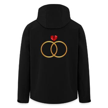 wedding anniversary, bridal shower, l - Men’s Recycled Softshell Jacket by Stanley/Stella - black - Back - AI Model Male 185 light (185cm)