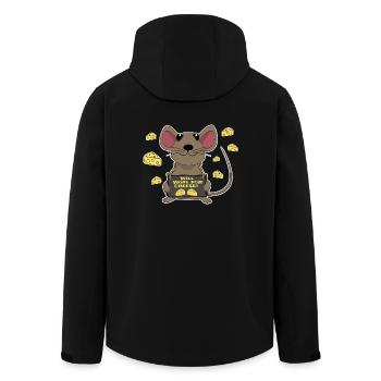 Funny mouse cheese - Men’s Recycled Softshell Jacket by Stanley/Stella - black - Back - AI Model Male 185 light (185cm)