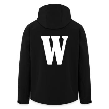 W - Recycelte Männer Softshell-Jacke von Stanley/Stella - Schwarz - Hinten - AI Model Male 185 light (185cm)