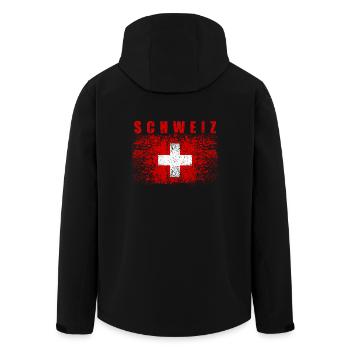 Suisse drapeau 008 dessins ronds - Veste softshell homme en polyester recyclé Stanley/Stella - noir - Dos - AI Model Male 185 light (185cm)