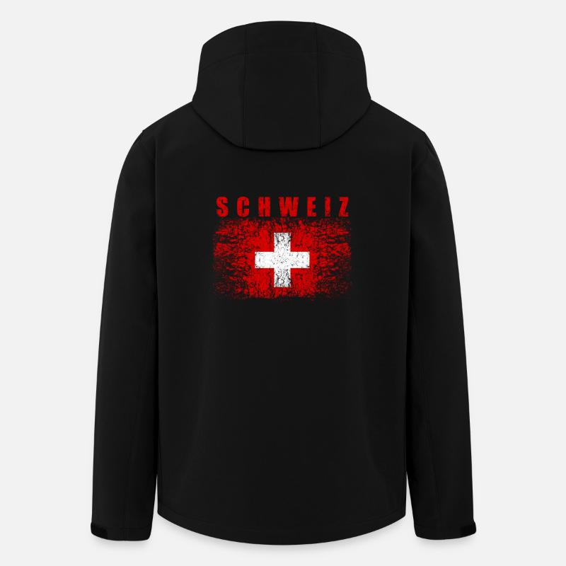Switzerland Flag 008 AllroundDesigns - Men’s Recycled Softshell Jacket by Stanley/Stella - black