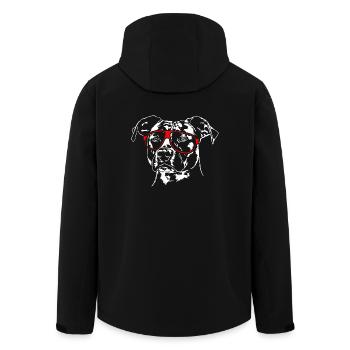 AMERICAN STAFFORDSHIRE TERRIER Glasses Wilsigns - Men’s Recycled Softshell Jacket by Stanley/Stella - black - Back - AI Model Male 185 light (185cm)