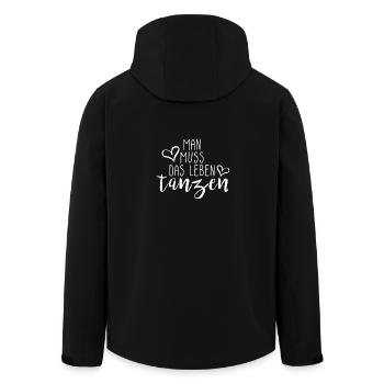 Man muss das Leben tanzen Geschenk Idee mit Herz - Recycelte Männer Softshell-Jacke von Stanley/Stella - Schwarz - Hinten - AI Model Male 185 light (185cm)