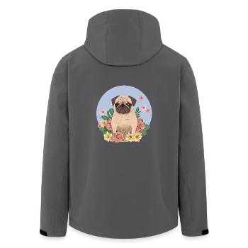 Pug - Men’s Recycled Softshell Jacket by Stanley/Stella - anthracite - Back - AI Model Male 185 light (185cm)