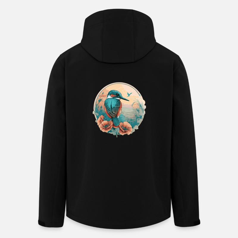 Eisvogel Vogelfreunde - Recycelte Männer Softshell-Jacke von Stanley/Stella - Schwarz