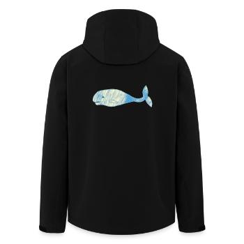 Whale vintage blue gold - Men’s Recycled Softshell Jacket by Stanley/Stella - black - Back - AI Model Male 185 light (185cm)