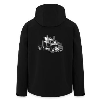 Truck / Truck 02_weiß - Men’s Recycled Softshell Jacket by Stanley/Stella - black - Back - AI Model Male 185 light (185cm)