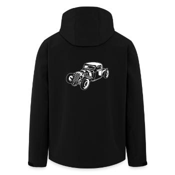 Hot Rod / Rat Rod 08_weiß - Recycelte Männer Softshell-Jacke von Stanley/Stella - Schwarz - Hinten - AI Model Male 185 light (185cm)