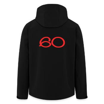 ANNIVERSARY. HAPPY BIRTHDAY. HAPPY BIRTHDAY. - Men’s Recycled Softshell Jacket by Stanley/Stella - black - Back - AI Model Male 185 light (185cm)