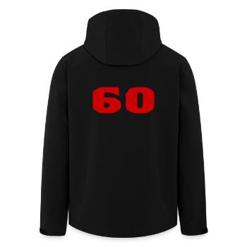 ANNIVERSARY. HAPPY BIRTHDAY. HAPPY BIRTHDAY. - Men’s Recycled Softshell Jacket by Stanley/Stella - black - Back - AI Model Male 185 light (185cm)