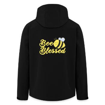 Christian Motif Children's Baptism - Men’s Recycled Softshell Jacket by Stanley/Stella - black - Back - AI Model Male 185 light (185cm)