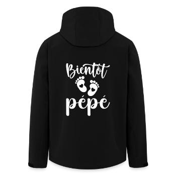 Bientôt pépé - Veste softshell homme en polyester recyclé Stanley/Stella - noir - Dos - AI Model Male 185 light (185cm)