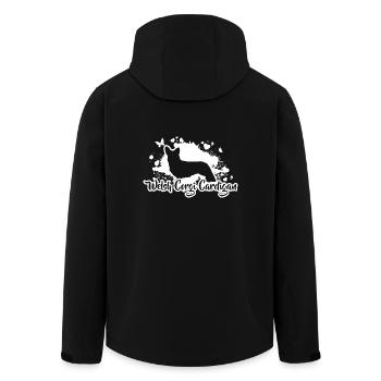WELSH CORGI CARDIGAN Hund Hunde Wilsigns - Recycelte Männer Softshell-Jacke von Stanley/Stella - Schwarz - Hinten - AI Model Male 185 light (185cm)