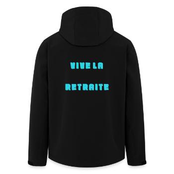 RETRAITE. BONNE RETRAITE. JOYEUSE RETRAITE. COEUR - Veste softshell homme en polyester recyclé Stanley/Stella - noir - Dos - AI Model Male 185 light (185cm)