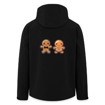 Femme en pain d’épices et bonhomme en pain d’épices - Veste softshell homme en polyester recyclé Stanley/Stella - noir - Dos - AI Model Male 185 light (185cm)