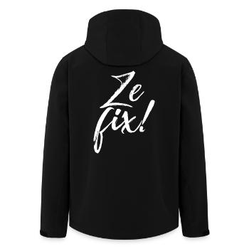ZEFIX! - Recycelte Männer Softshell-Jacke von Stanley/Stella - Schwarz - Hinten - AI Model Male 185 light (185cm)
