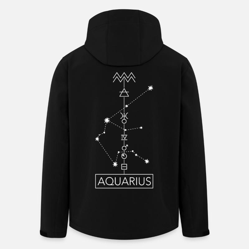 Aquarius - Aquarius Zodiac Sign - white - Men’s Recycled Softshell Jacket by Stanley/Stella - black