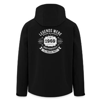 Mars 1969 anniversaire 1969 légendes Mars - Veste softshell homme en polyester recyclé Stanley/Stella - noir - Dos - AI Model Male 185 light (185cm)