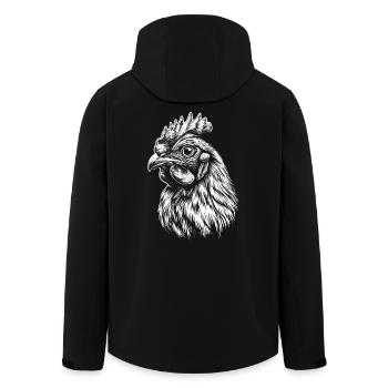 Chicken Portrait Hen Chickens Poultry Gift - Men’s Recycled Softshell Jacket by Stanley/Stella - black - Back - AI Model Male 185 light (185cm)