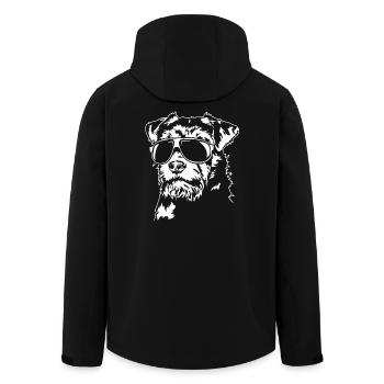 Terrier de chasse allemand Cool Funny Dogs Wilsigns - Veste softshell homme en polyester recyclé Stanley/Stella - noir - Dos - AI Model Male 185 light (185cm)