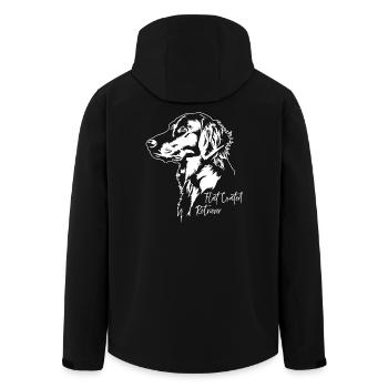 Flat Coated Retriever Portrait Hunde Hund Wilsigns - Recycelte Männer Softshell-Jacke von Stanley/Stella - Schwarz - Hinten - AI Model Male 185 light (185cm)