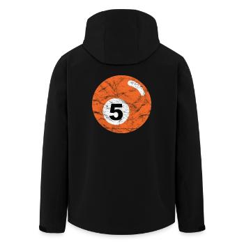 Billard billard orange, cinq cinq millésime - Veste softshell homme en polyester recyclé Stanley/Stella - noir - Dos - AI Model Male 185 light (185cm)
