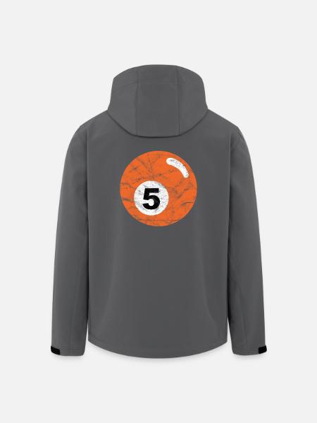 Billard Billardkugel orange fünf five vintage - Recycelte Männer Softshell-Jacke von Stanley/Stella - Schwarz