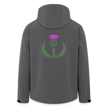 Celtic Knotwork Thistle - Men’s Recycled Softshell Jacket by Stanley/Stella - black - Back - AI Model Male 185 light (185cm)
