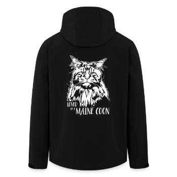 Loved by a Maine Coon Cat Saying Cat Wilsigns - Men’s Recycled Softshell Jacket by Stanley/Stella - black - Back - AI Model Male 185 light (185cm)