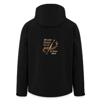 Mit meiner Klarinette lasse ich die Noten tanzen - Recycelte Männer Softshell-Jacke von Stanley/Stella - Schwarz - Hinten - AI Model Male 185 light (185cm)