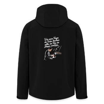 Klavier: Wie Meine Finger Die Tasten Berühren - Recycelte Männer Softshell-Jacke von Stanley/Stella - Schwarz - Hinten - AI Model Male 185 light (185cm)
