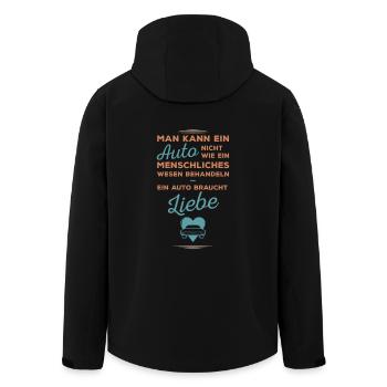 Ein Auto braucht Liebe -Autoliebhaber-Auto-Sprüche - Recycelte Männer Softshell-Jacke von Stanley/Stella - Schwarz - Hinten - AI Model Male 185 light (185cm)