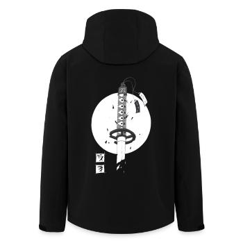 Broken Sword - Recycelte Männer Softshell-Jacke von Stanley/Stella - Schwarz - Hinten - AI Model Male 185 light (185cm)