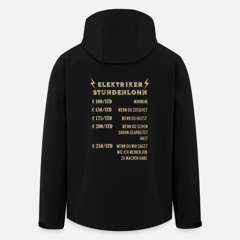 Elektriker Stundenlohn - Recycelte Männer Softshell-Jacke von Stanley/Stella - Schwarz