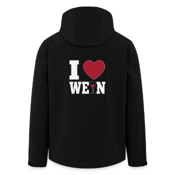 Ich liebe Rotwein - Recycelte Männer Softshell-Jacke von Stanley/Stella - Schwarz - Hinten - AI Model Male 185 light (185cm)
