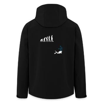Diving Shirt Evolution Diver Gift Funny - Men’s Recycled Softshell Jacket by Stanley/Stella - black - Back - AI Model Male 185 light (185cm)